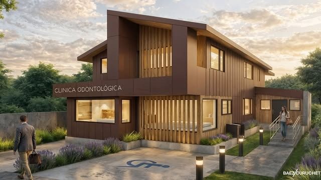 Clínica odontológica · Render exterior